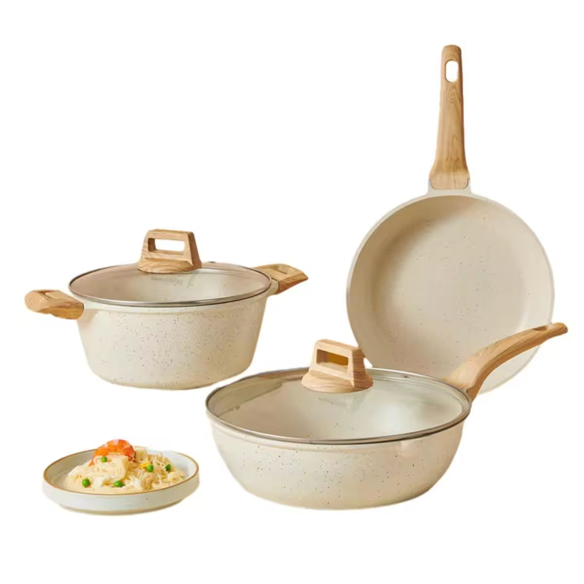 Наборы кастрюль для домашнего приготовления с индивидуальным логотипом и антипригарным покрытием из алюминиевых кастрюль