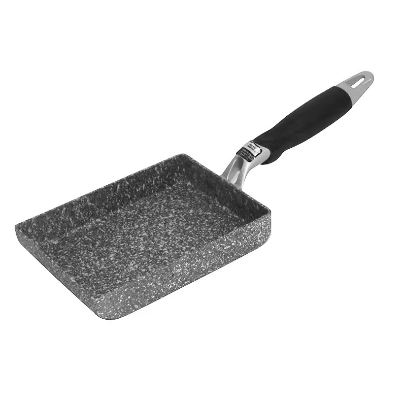 Сковорода с рисом и камнем в японском стиле, сковорода с антипригарным покрытием, маленькая квадратная сковорода для омлета