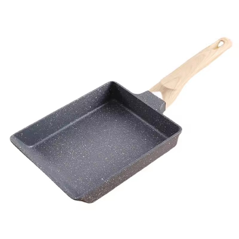 Утолщенный и высокий нефритовый камень, толстое яйцо, жареная пшеница, антипригарная прямоугольная сковорода для жареных яиц пищевого качества